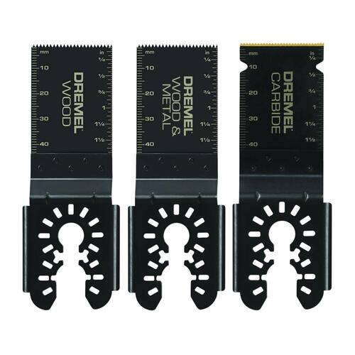 Dremel Multi-Max 1-1/4 in. Universal Oscillating Tool Flush Cut Blade Variety Pack, 3-Piece