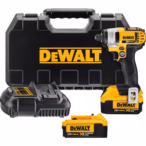 DEWALT 20V MAX Cordless 1/4 in. Impact Driver Kit with (2) 4.0 Ah Batteries, Charger & Bag