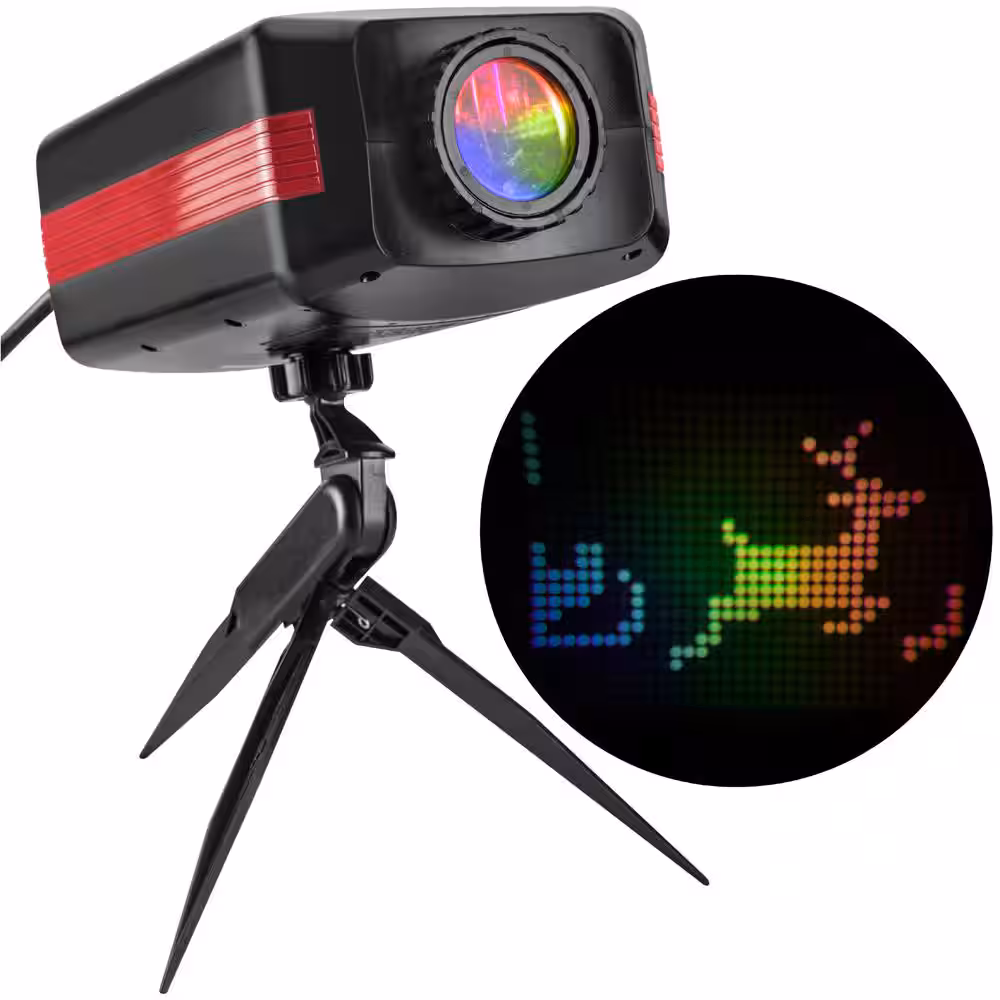 LightShow Multi-Color Personalized Message LED Projection Stake for Holiday Decor