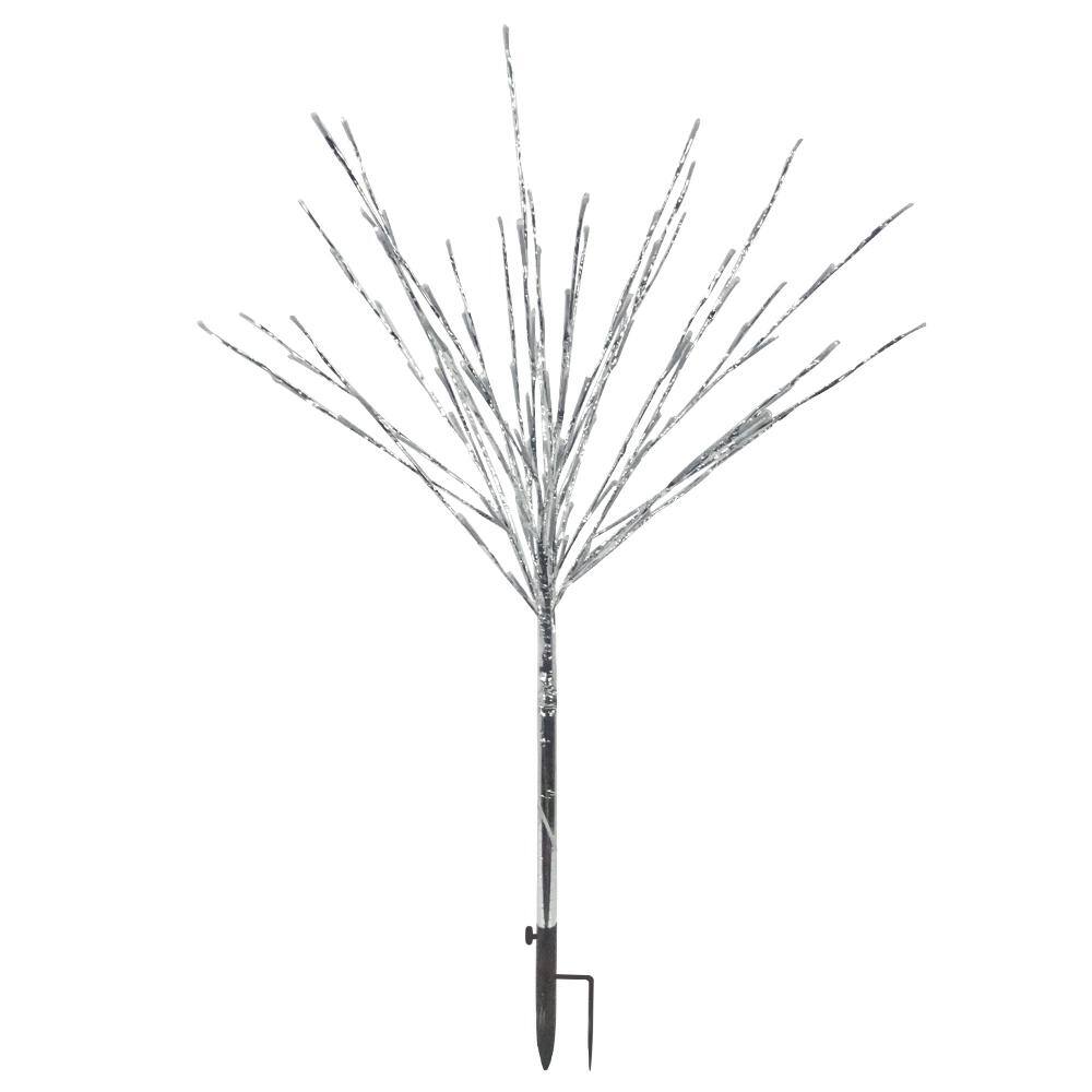 Alpine Corporation 39 in. Silver Metallic Foil Tree with 140 Multicolor LED Lights