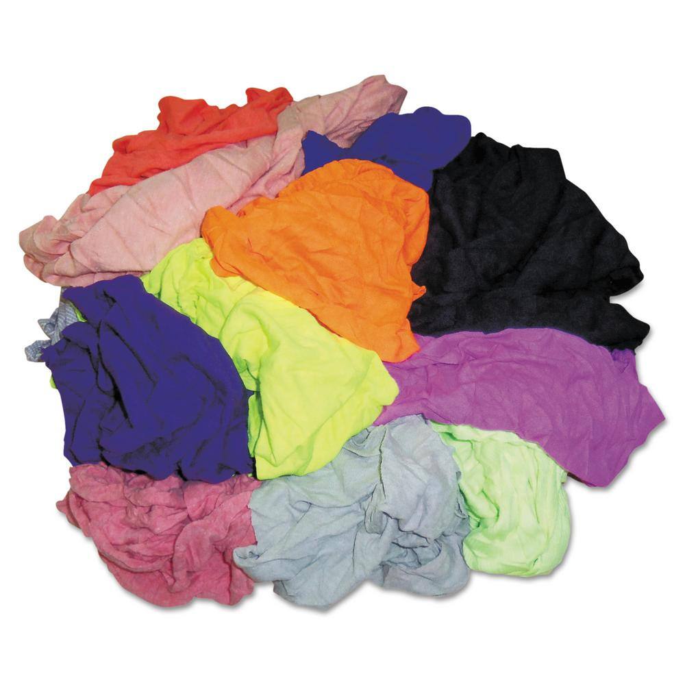 HOSPECO New Colored Knit Polo T-Shirt Rags, Low-Lint, Assorted Colors, 10 lbs./Bag