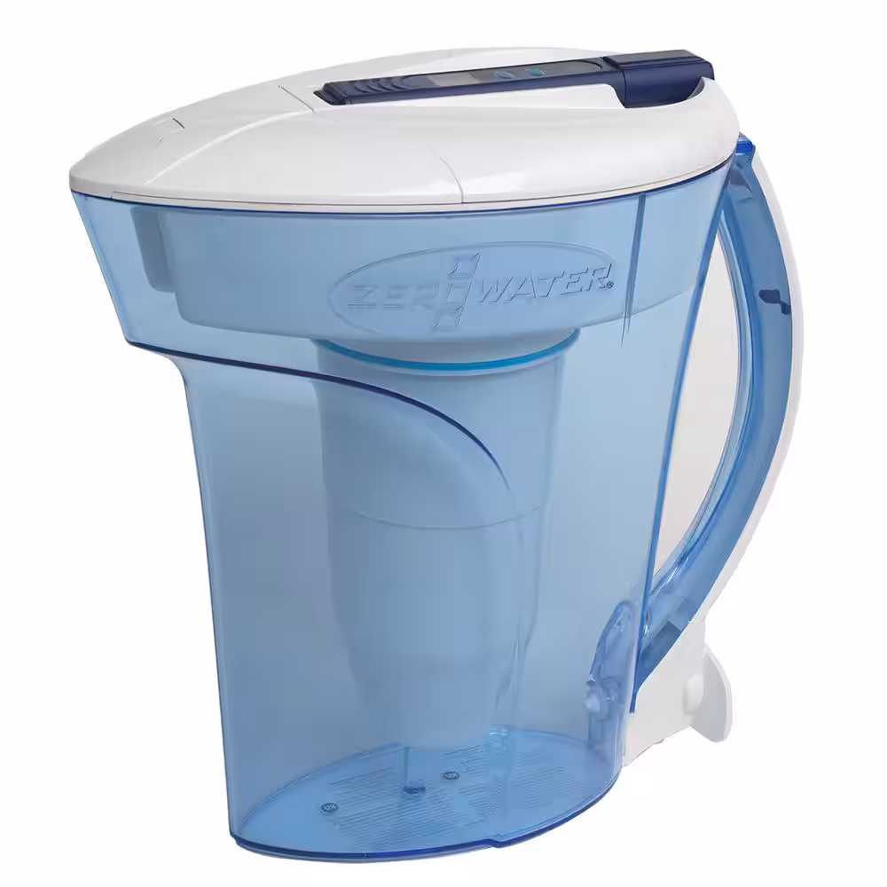 Zero Water ZeroWater 10-Cup Ready Pour Water Filtration Pitcher with 5-Stage Filter and Water Quality Meter