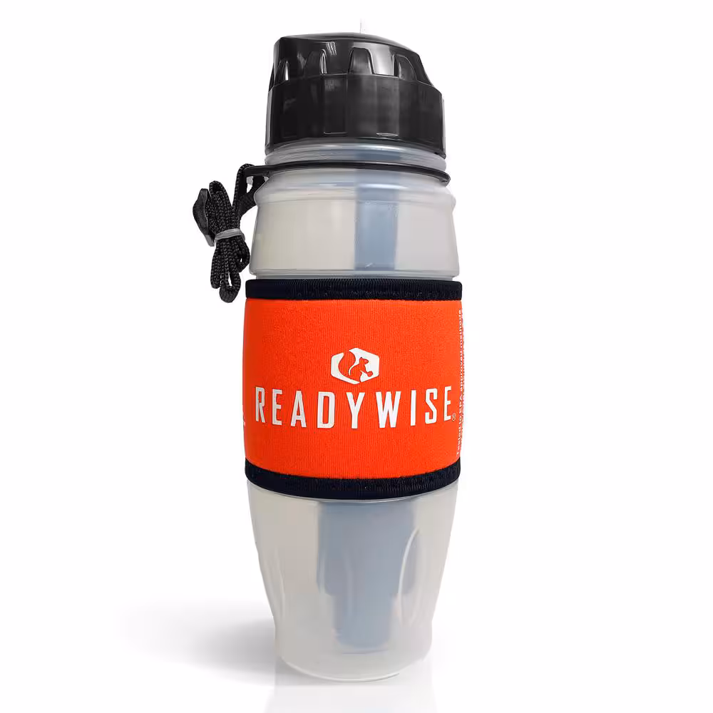 Wise Company Seychelle 28 oz. Water Filtration Bottle with Advanced Filter and Insulator Sleeve
