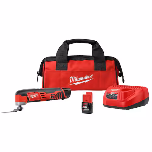 Milwaukee M12 12V Lithium-Ion Cordless Oscillating Multi-Tool Kit with (2) 1.5Ah Batteries, Charger & Bag