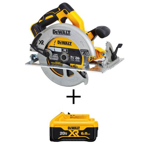 DEWALT 20V MAX XR Brushless 7-1/4 in. Cordless Circular Saw with 6.0 Ah Battery