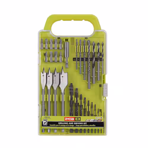 RYOBI 31-Piece Black Oxide Drill and Drive Bit Set with Carbide Tipped Masonry Bits
