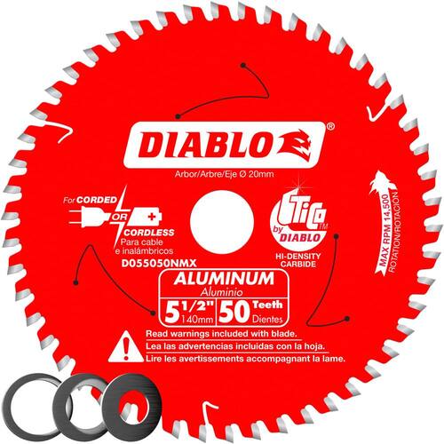Diablo 5-1/2 in. 50-Teeth Aluminum Cutting Saw Blade with Bushings