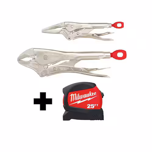Milwaukee Torque Lock Locking Pliers Set & 25 ft. Compact Tape Measure Combo